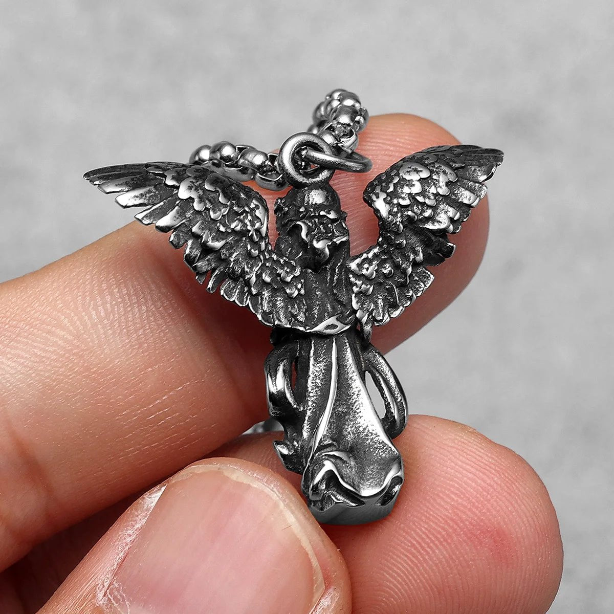 Praying Angel Pendant – 316L Stainless Steel Gothic Jewelry by Chrome Cult