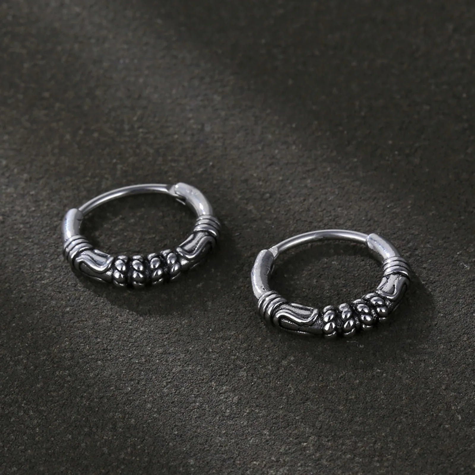 Relic Hoop Earrings – 316L Stainless Steel Gothic Jewelry by Chrome Cult