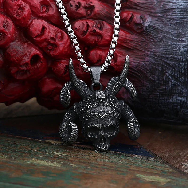 Rite of the Horned One Pendant – 316L Stainless Steel Gothic Jewelry by Chrome Cult
