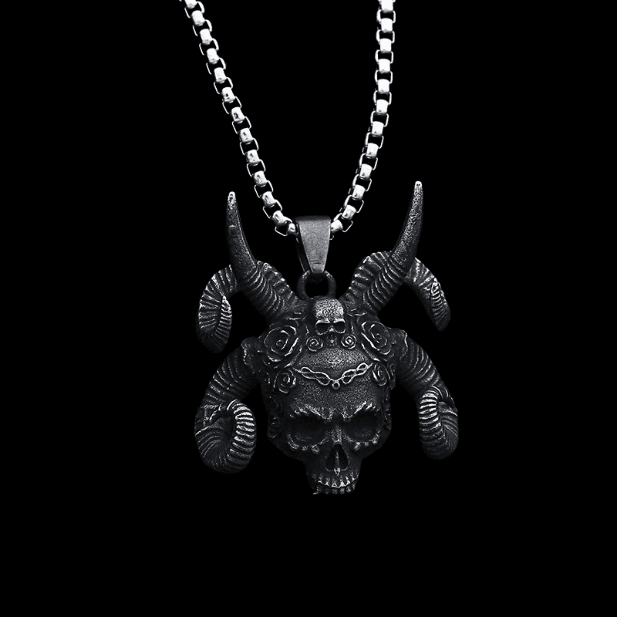 Rite of the Horned One Pendant – 316L Stainless Steel Gothic Jewelry by Chrome Cult