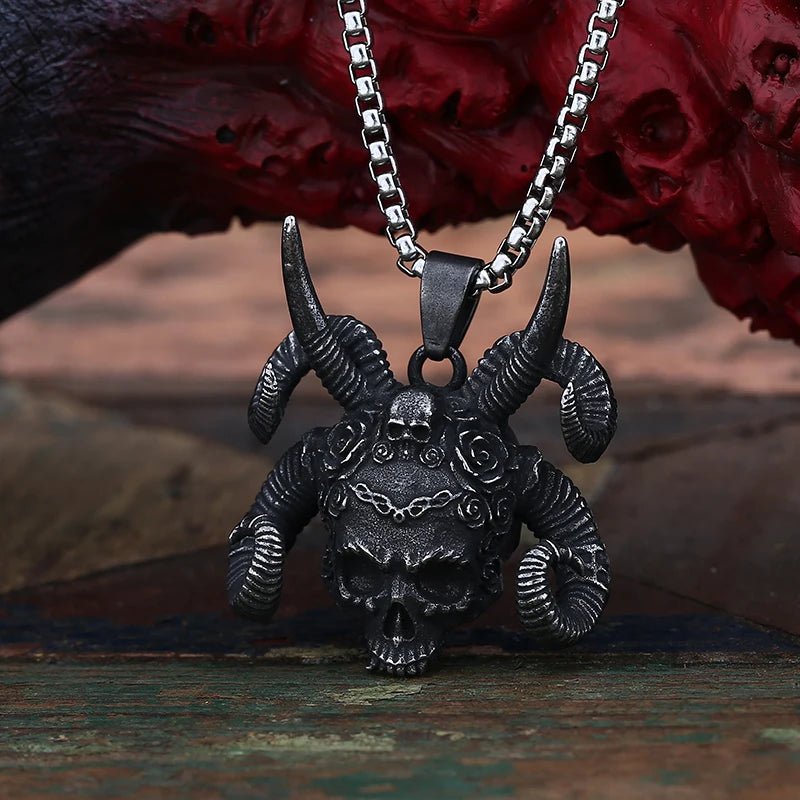 Rite of the Horned One Pendant – 316L Stainless Steel Gothic Jewelry by Chrome Cult