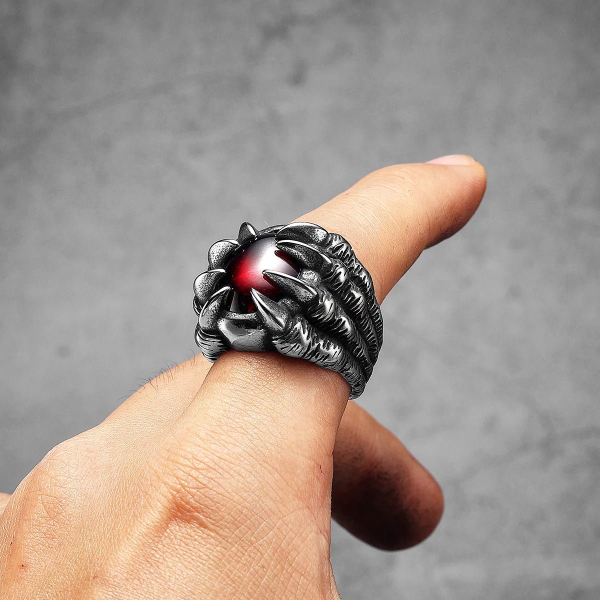 Ritual Dragon Claw Ring – 316L Stainless Steel Gothic Jewelry by Chrome Cult