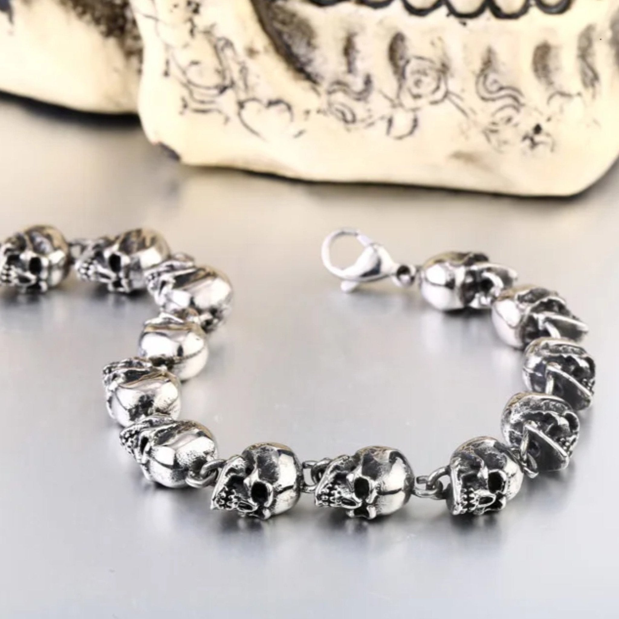 Ritual of Skulls Bracelet - Chrome Cult