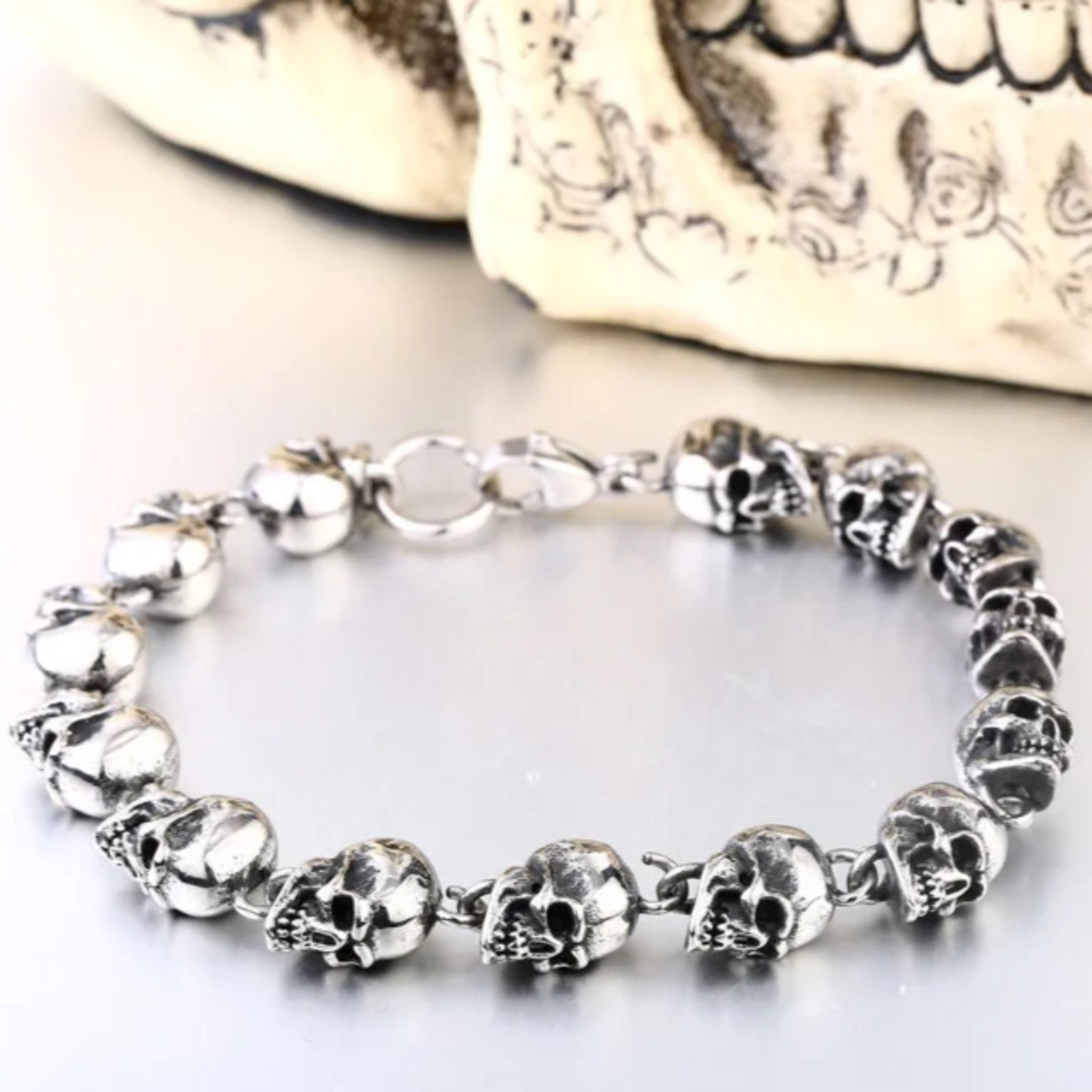 Ritual of Skulls Bracelet - Chrome Cult