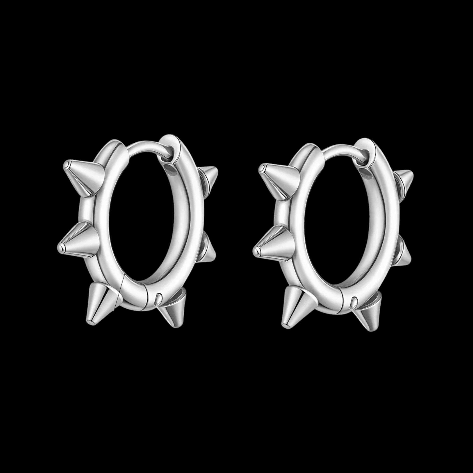 Rivet Spike Hoops Earrings – 316L Stainless Steel Gothic Jewelry by Chrome Cult