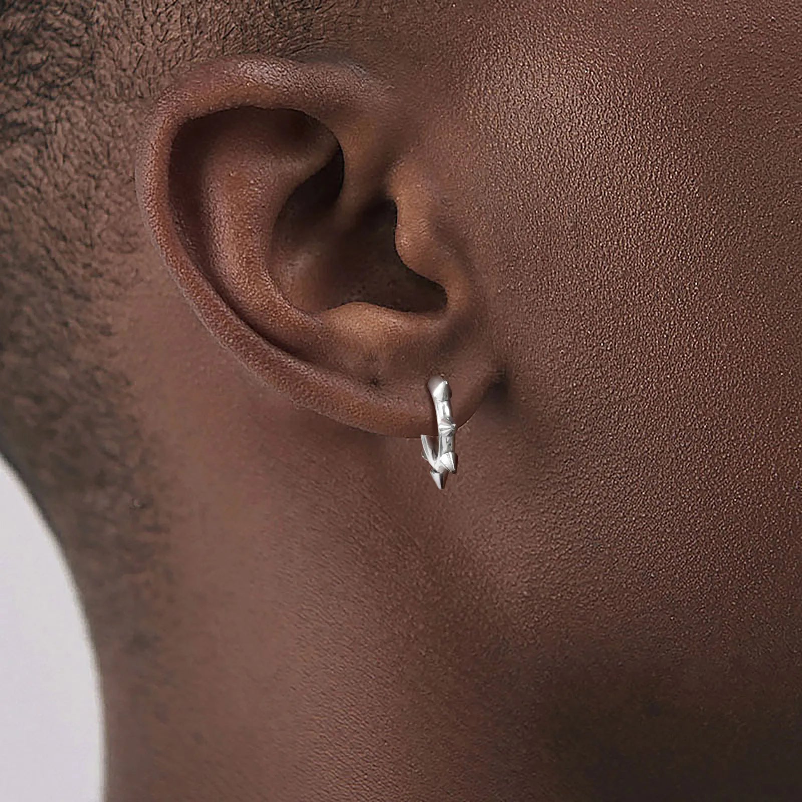 Rivet Spike Hoops Earrings – 316L Stainless Steel Gothic Jewelry by Chrome Cult