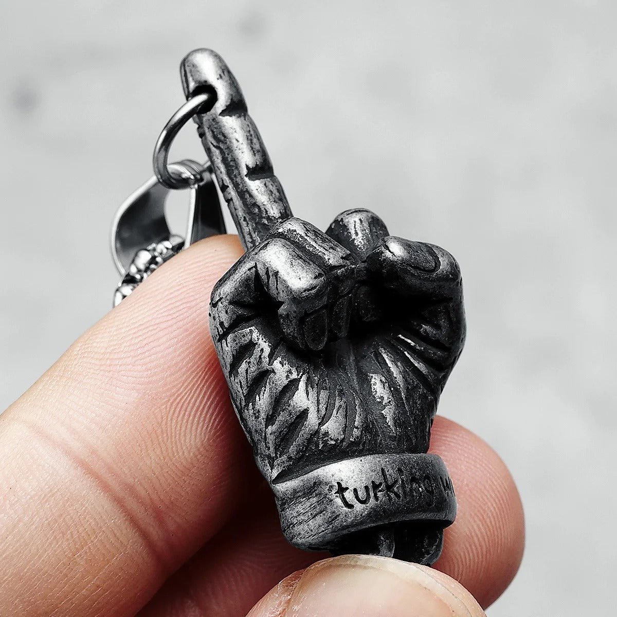 Rockstar Skull Pendant – Stainless Steel Gothic Punk Biker Alternative Jewelry by Chrome Cult