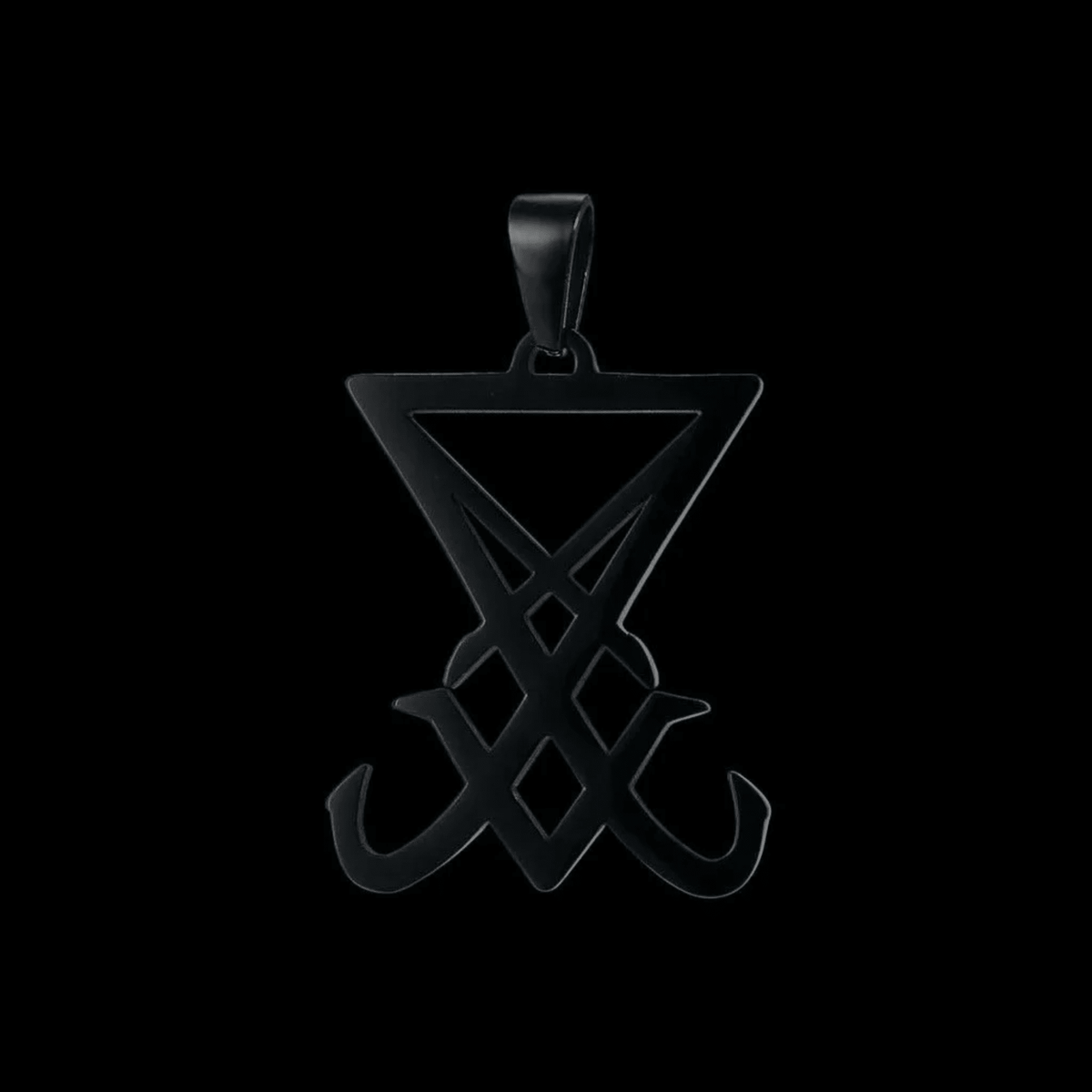 Seal of Lucifer Nephilim Satan Pendant – Stainless Steel Gothic Punk Biker Alternative Jewelry by Chrome Cult