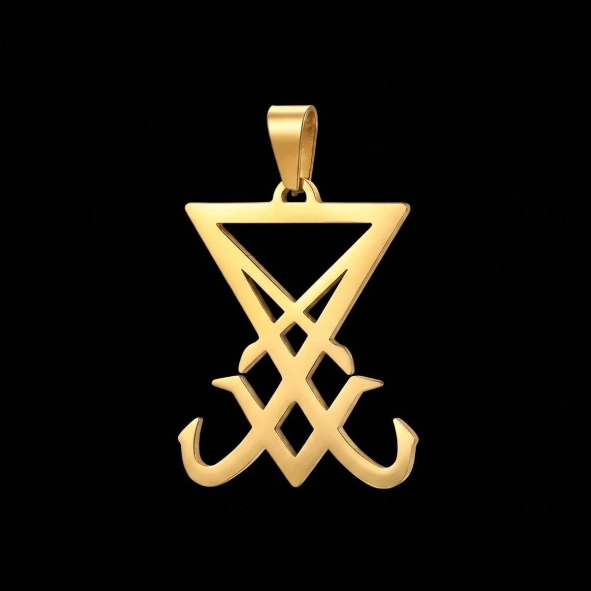 Seal of Lucifer Nephilim Satan Pendant – Stainless Steel Gothic Punk Biker Alternative Jewelry by Chrome Cult