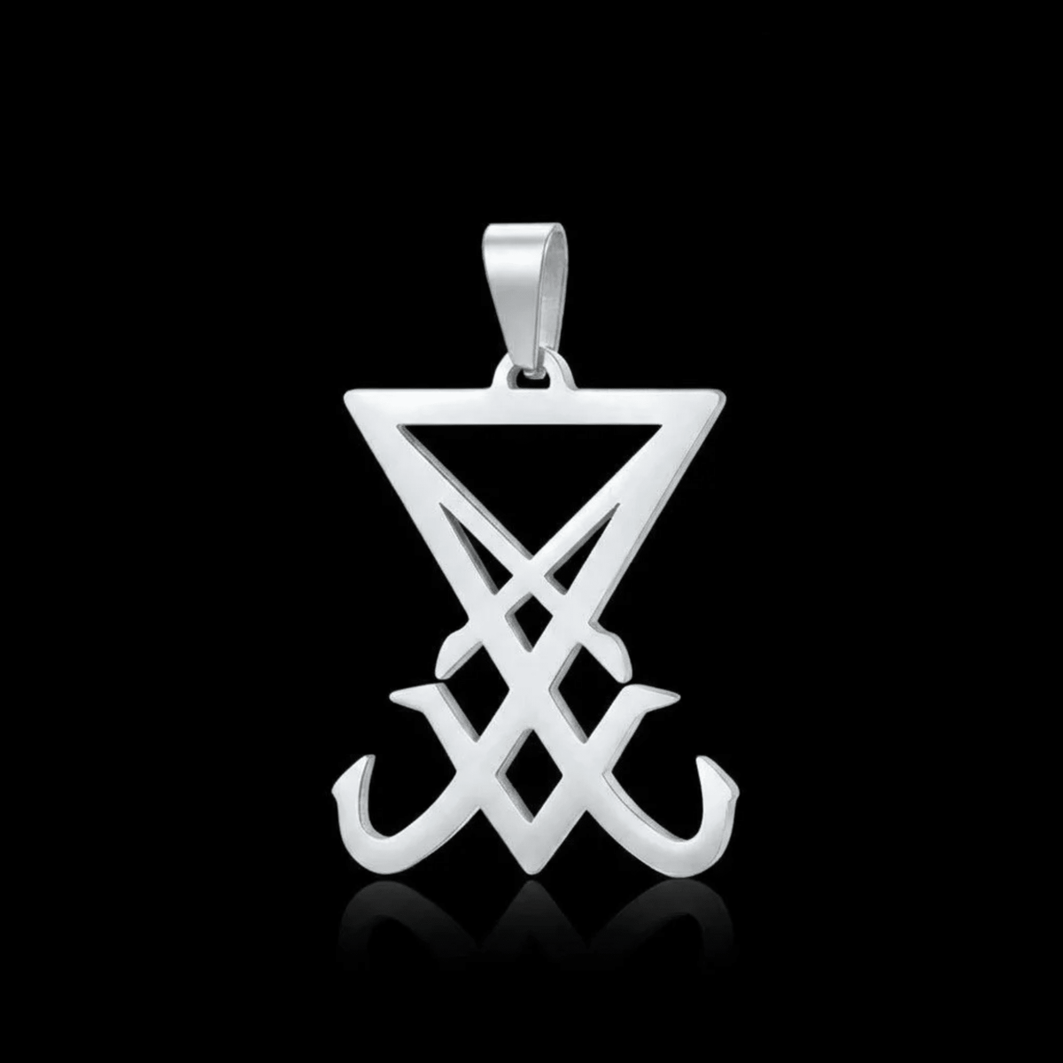 Seal of Lucifer Nephilim Satan Pendant – Stainless Steel Gothic Punk Biker Alternative Jewelry by Chrome Cult
