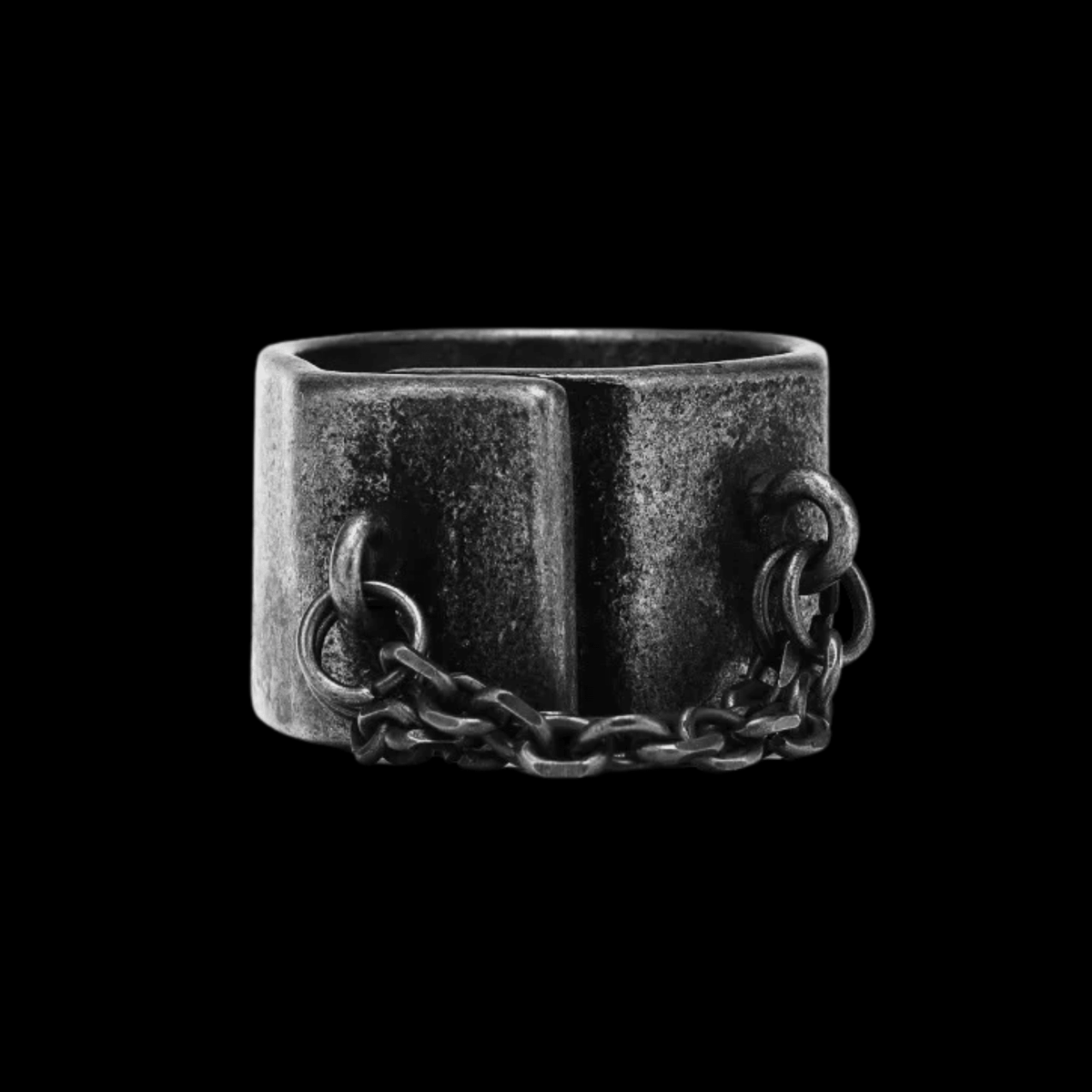 Shackles of Sin Ring – Stainless Steel Gothic Punk Biker Alternative Jewelry by Chrome Cult