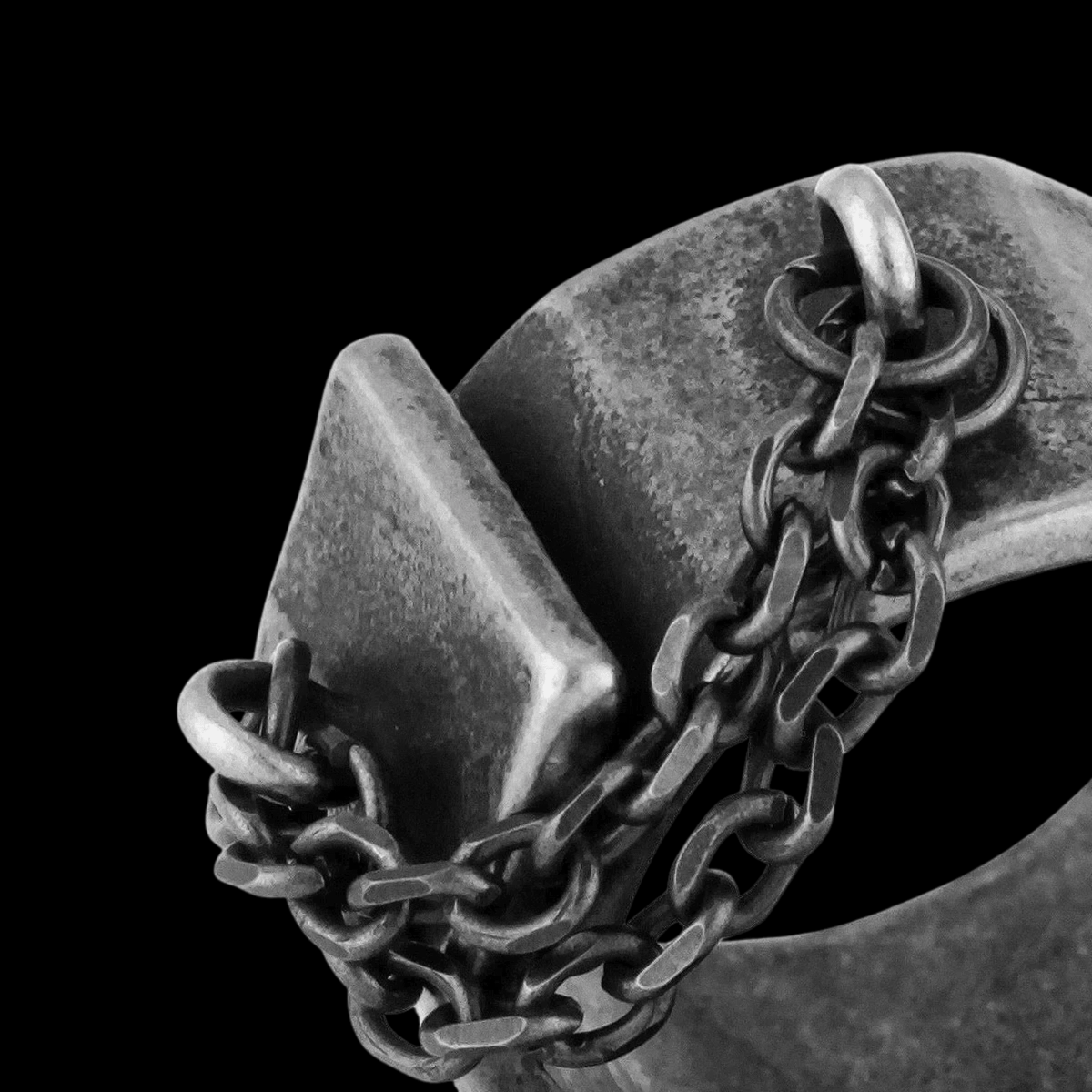 Shackles of Sin Ring – Stainless Steel Gothic Punk Biker Alternative Jewelry by Chrome Cult