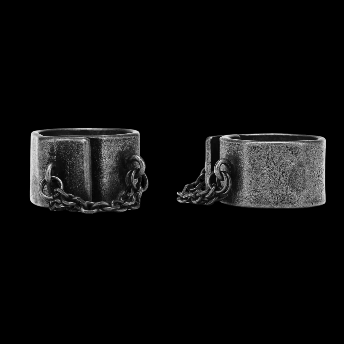 Shackles of Sin Ring – Stainless Steel Gothic Punk Biker Alternative Jewelry by Chrome Cult