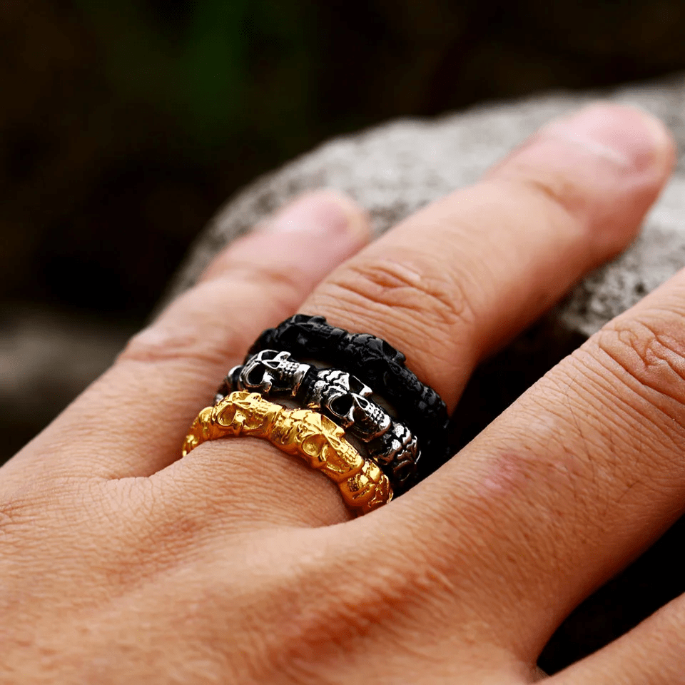 Skull Eternity Ring – 316L Stainless Steel Gothic Jewelry by Chrome Cult