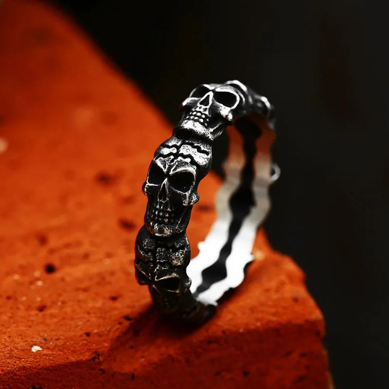 Skull Eternity Ring – 316L Stainless Steel Gothic Jewelry by Chrome Cult