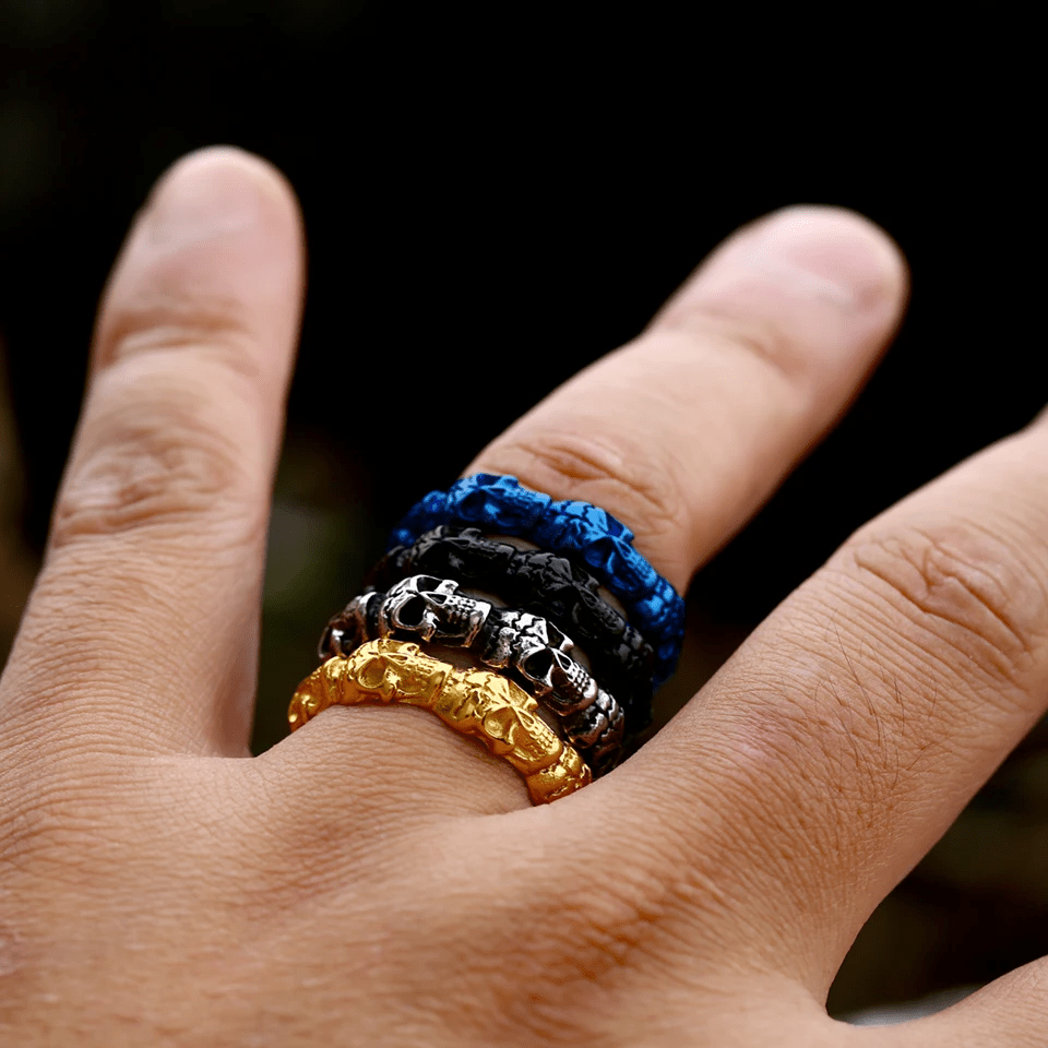 Skull Eternity Ring – 316L Stainless Steel Gothic Jewelry by Chrome Cult