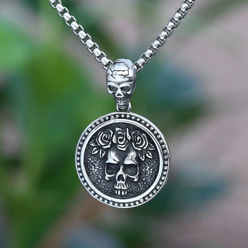 Skull of the Black Garden Pendant – 316L Stainless Steel Gothic Jewelry by Chrome Cult