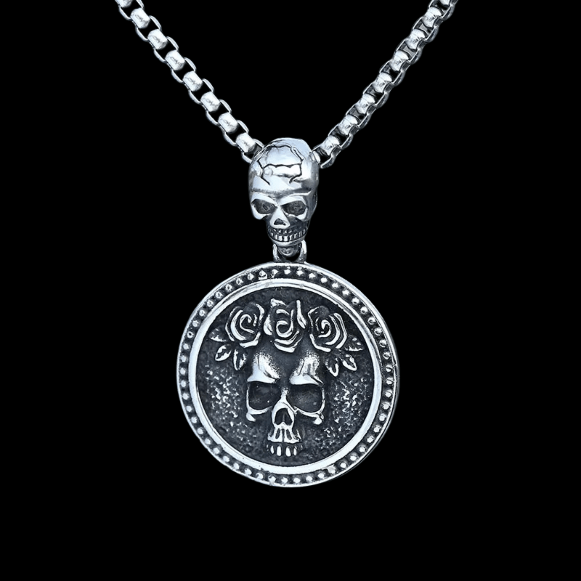 Skull of the Black Garden Pendant – 316L Stainless Steel Gothic Jewelry by Chrome Cult