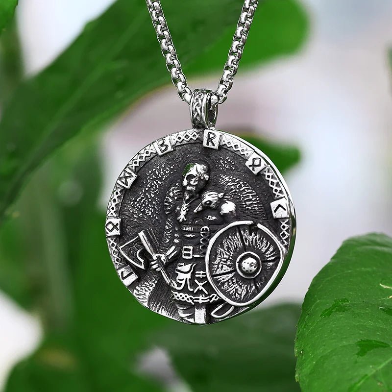 The Fallen Shieldbearer Pendant – 316L Stainless Steel Gothic Jewelry by Chrome Cult