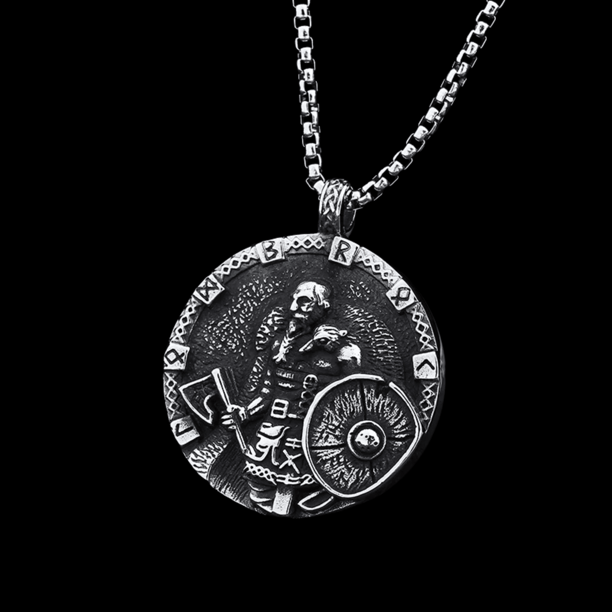 The Fallen Shieldbearer Pendant – 316L Stainless Steel Gothic Jewelry by Chrome Cult