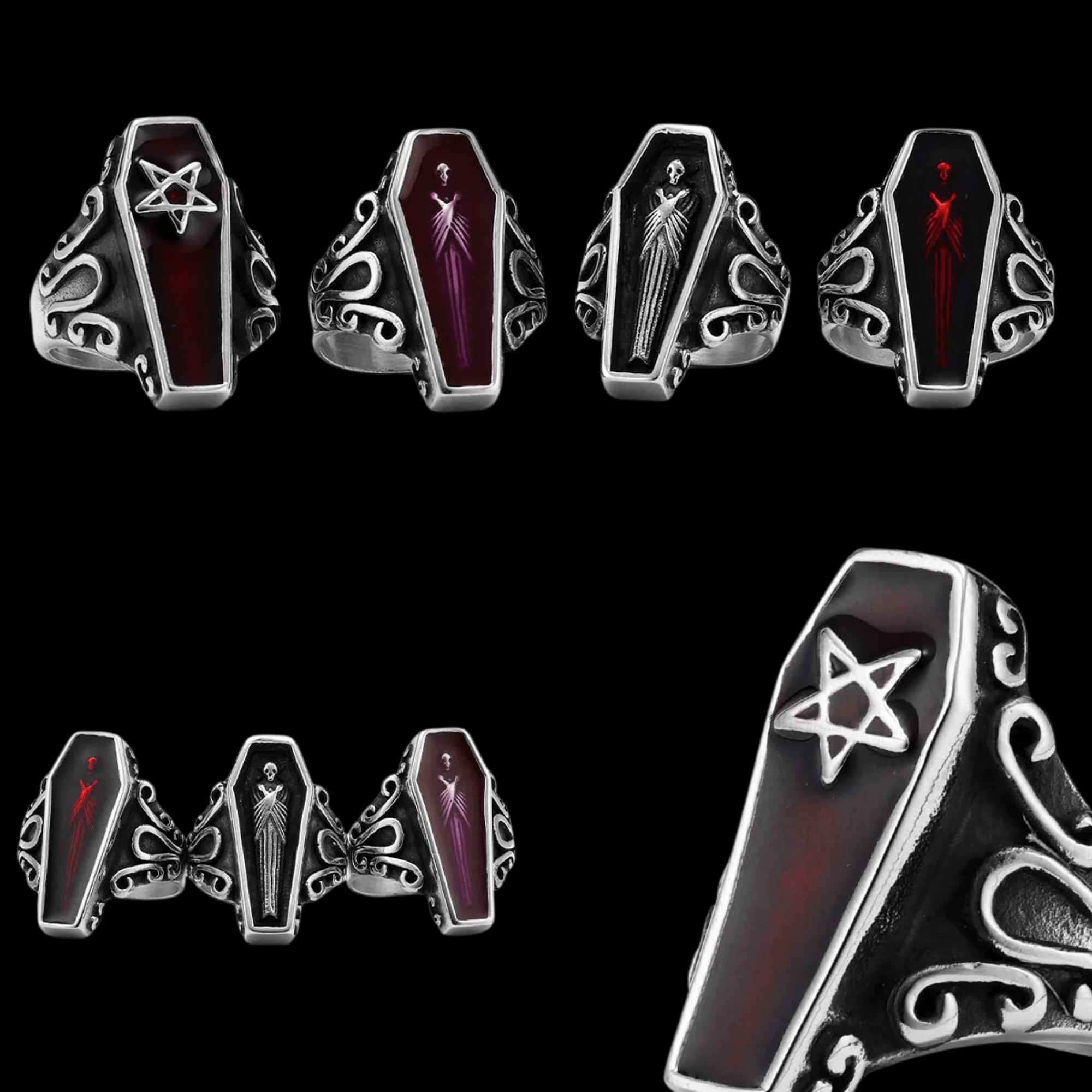 Vampire Coffin Ring – 316L Stainless Steel Gothic Jewelry by Chrome Cult