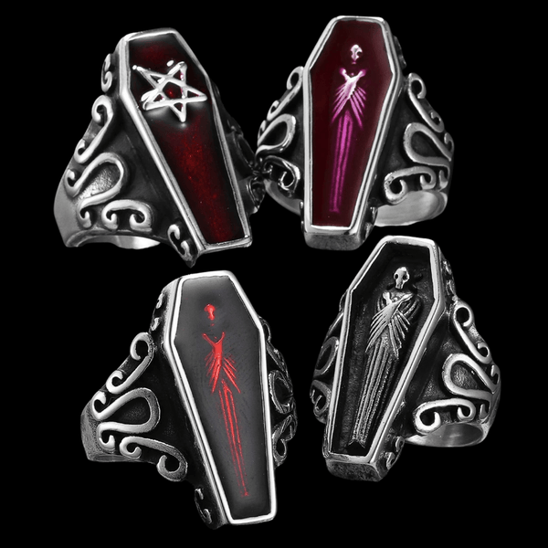 Vampire Coffin Ring | Stainless Steel Gothic Jewelry | Chrome Cult