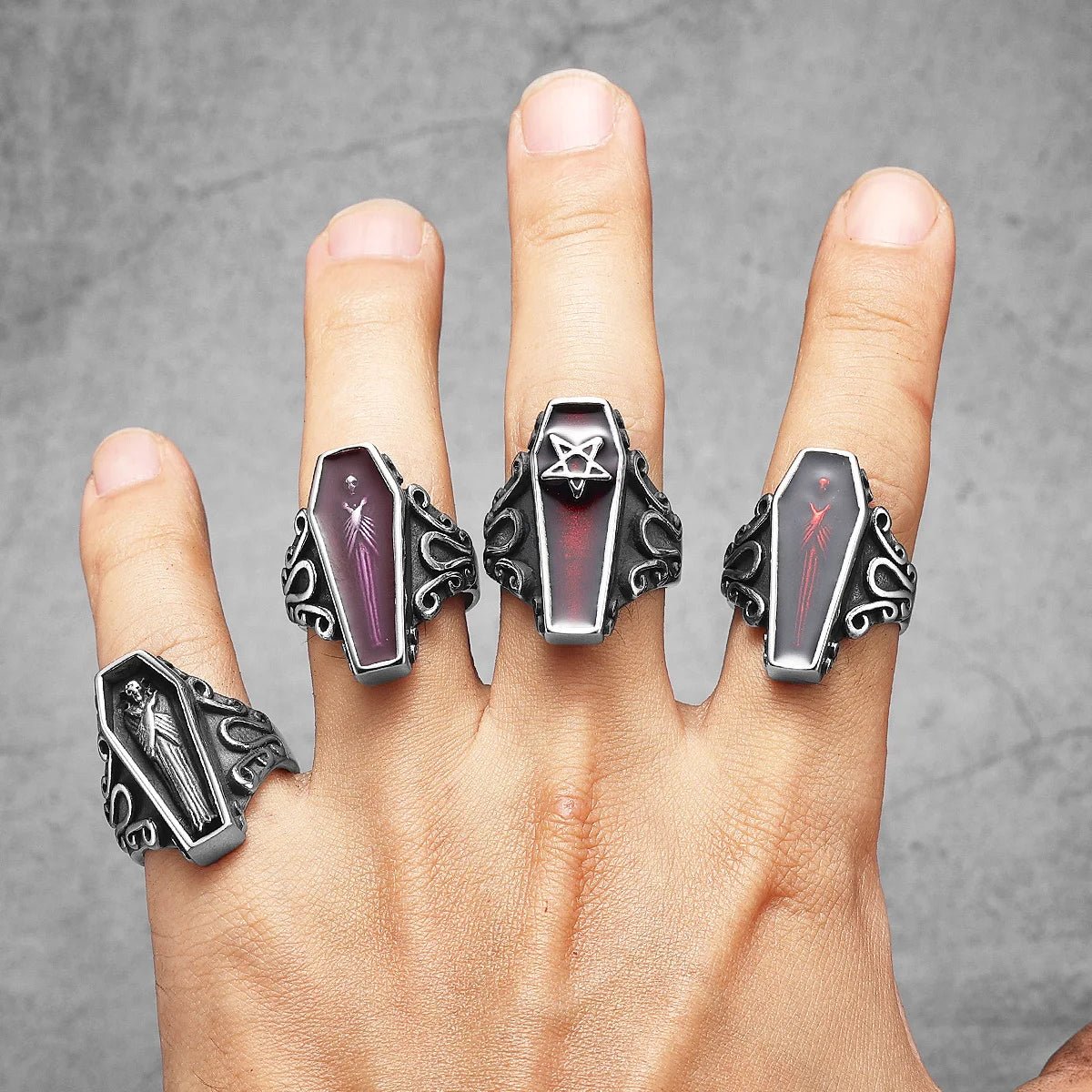 Vampire Coffin Ring – 316L Stainless Steel Gothic Jewelry by Chrome Cult
