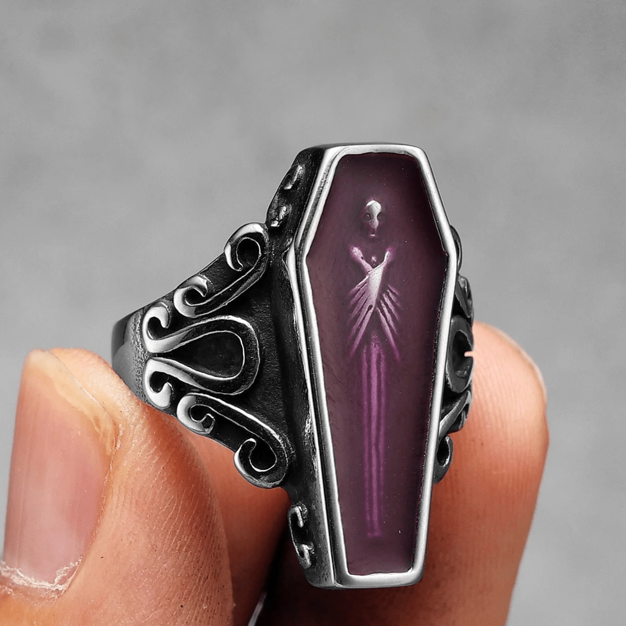 Vampire Coffin Ring – 316L Stainless Steel Gothic Jewelry by Chrome Cult