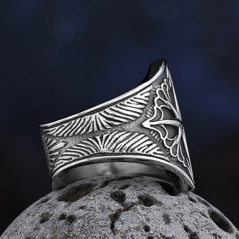 Vegvisir Wayfinder Ring – 316L Stainless Steel Gothic Jewelry by Chrome Cult