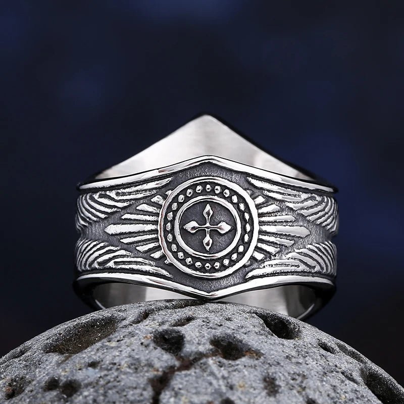 Vegvisir Wayfinder Ring – 316L Stainless Steel Gothic Jewelry by Chrome Cult