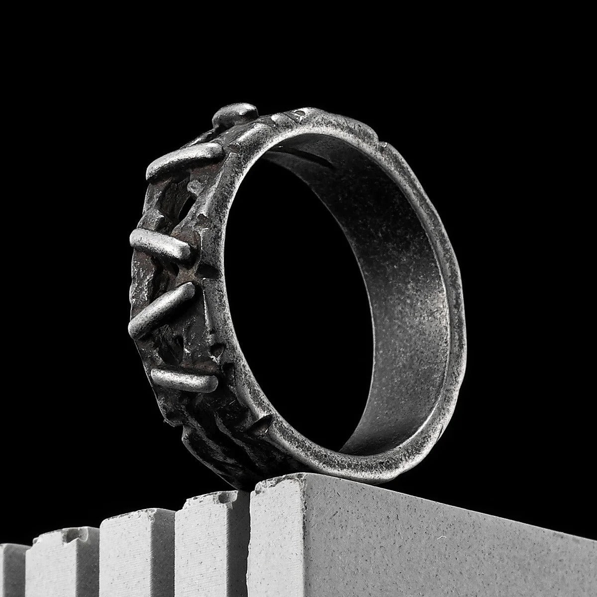 Vintage Frankenstein Flesh Ring – Stainless Steel Gothic Punk Biker Alternative Jewelry by Chrome Cult