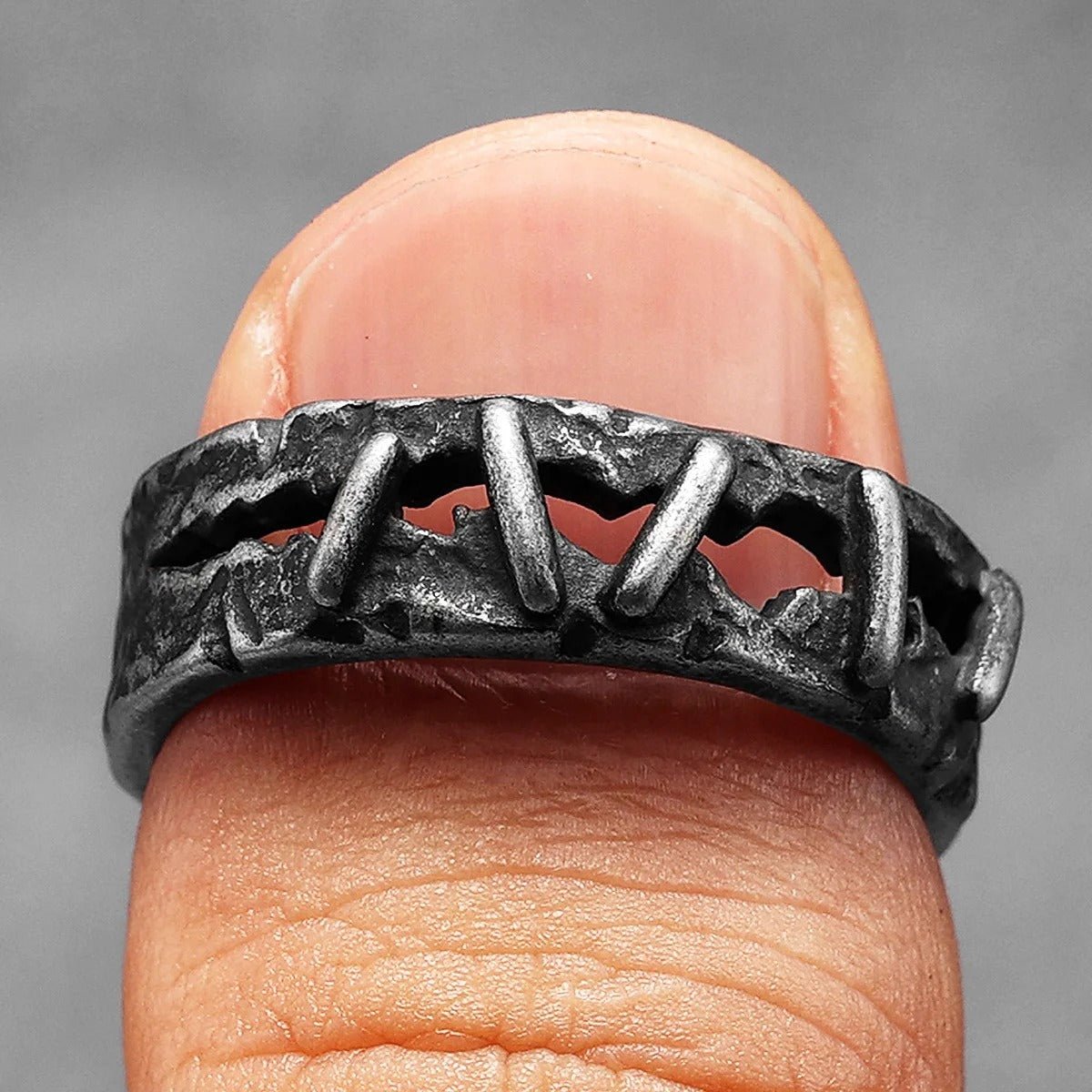 Vintage Frankenstein Flesh Ring – Stainless Steel Gothic Punk Biker Alternative Jewelry by Chrome Cult