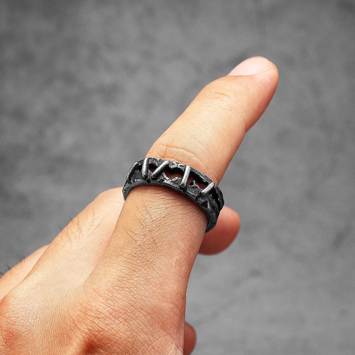 Vintage Frankenstein Flesh Ring – Stainless Steel Gothic Punk Biker Alternative Jewelry by Chrome Cult