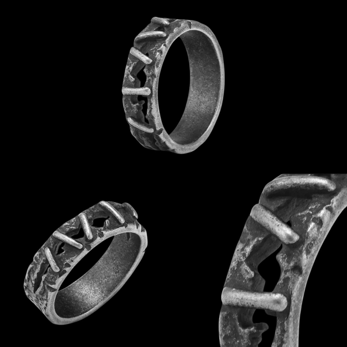 Vintage Frankenstein Flesh Ring – Stainless Steel Gothic Punk Biker Alternative Jewelry by Chrome Cult