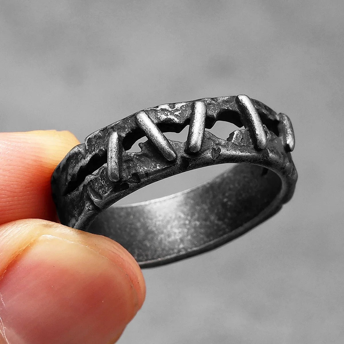 Vintage Frankenstein Flesh Ring – Stainless Steel Gothic Punk Biker Alternative Jewelry by Chrome Cult