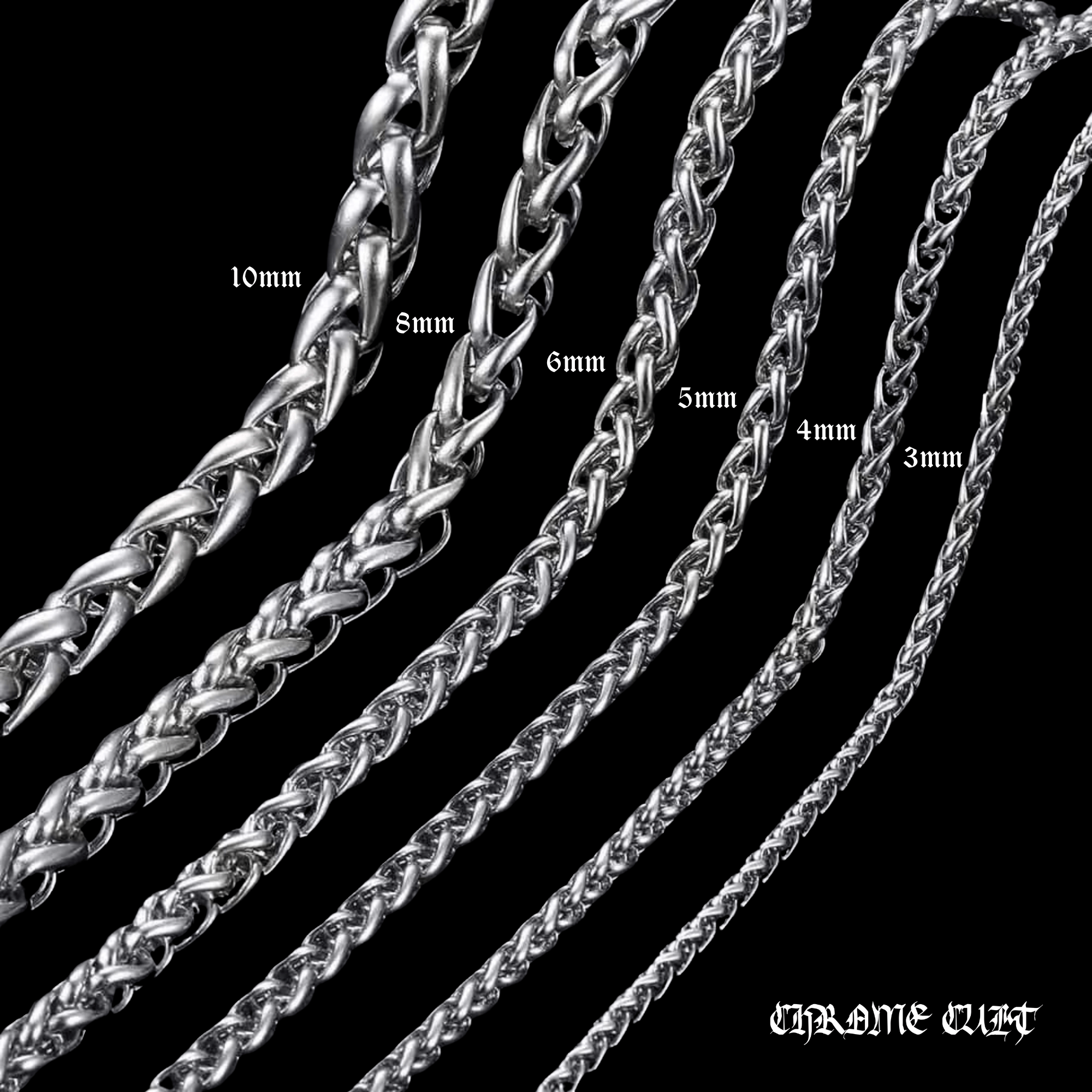 Wheat Chain – 316L Stainless Steel Gothic Jewelry by Chrome Cult