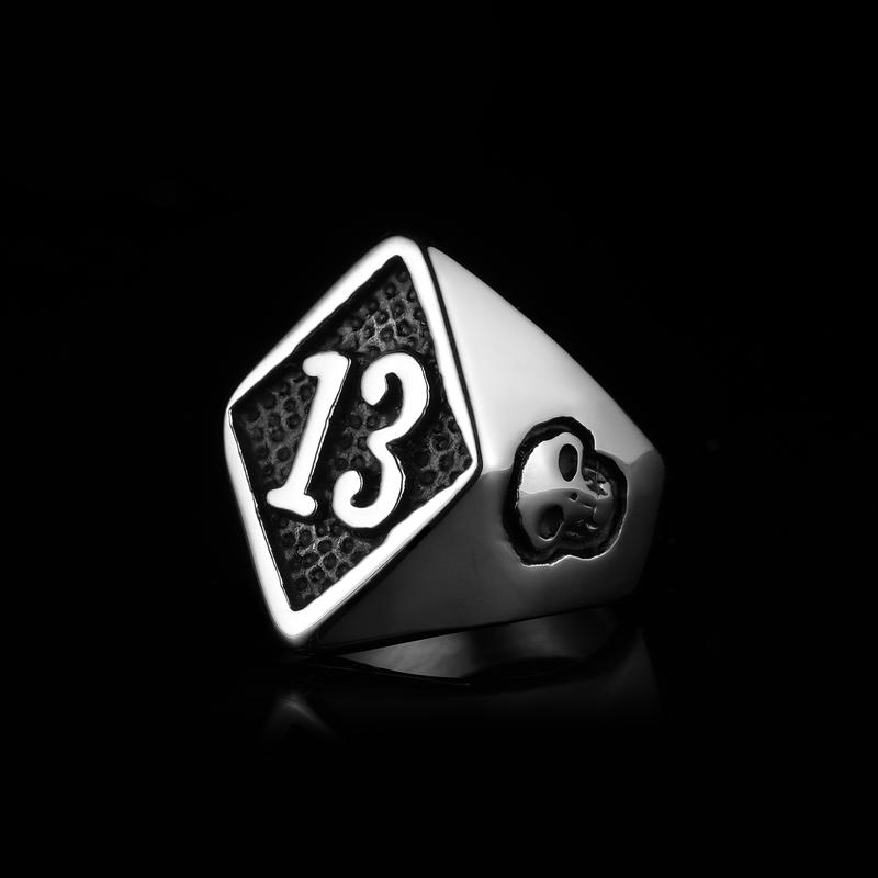 13 Skull Ring | Stainless Steel Gothic Jewelry | Chrome Cult