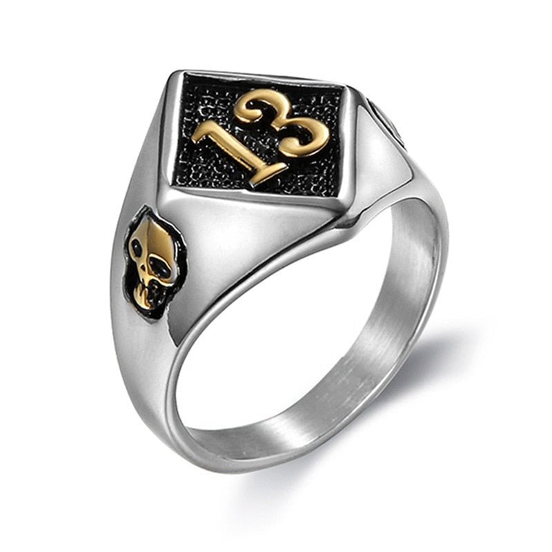 13 Skull Ring | Stainless Steel Gothic Jewelry | Chrome Cult