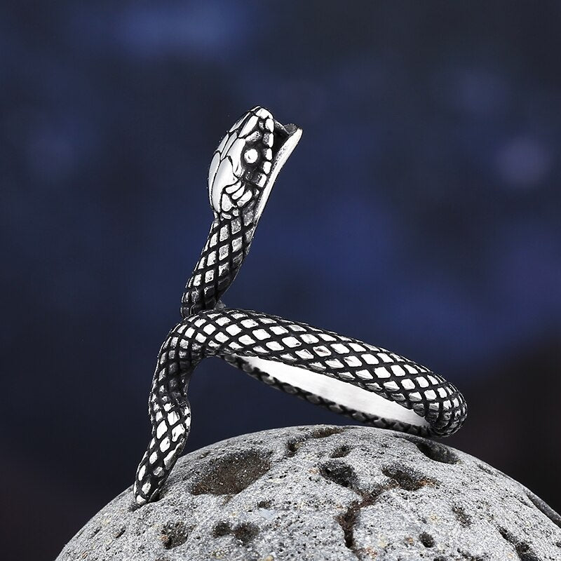 3D Snake Ring - Chrome Cult