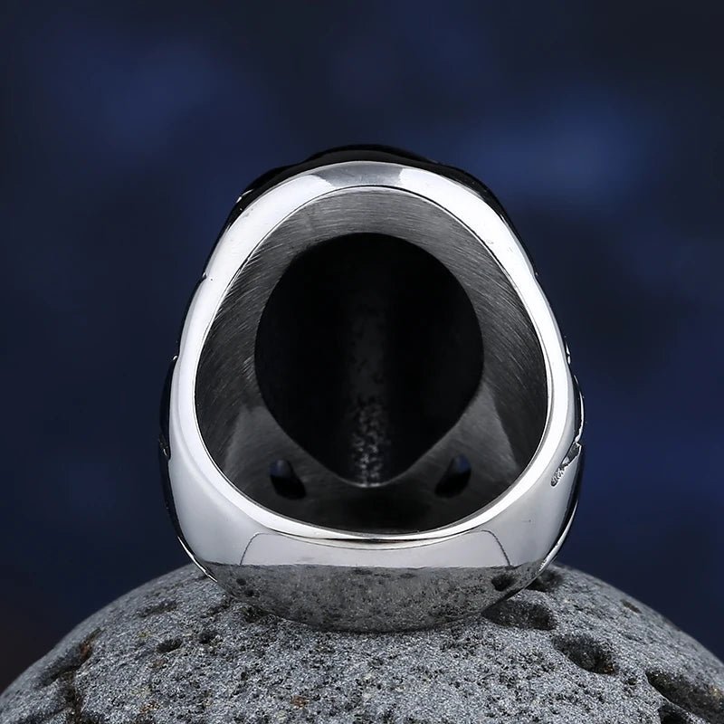 A Pierrots Webbed Skull Clown Ring - Chrome Cult