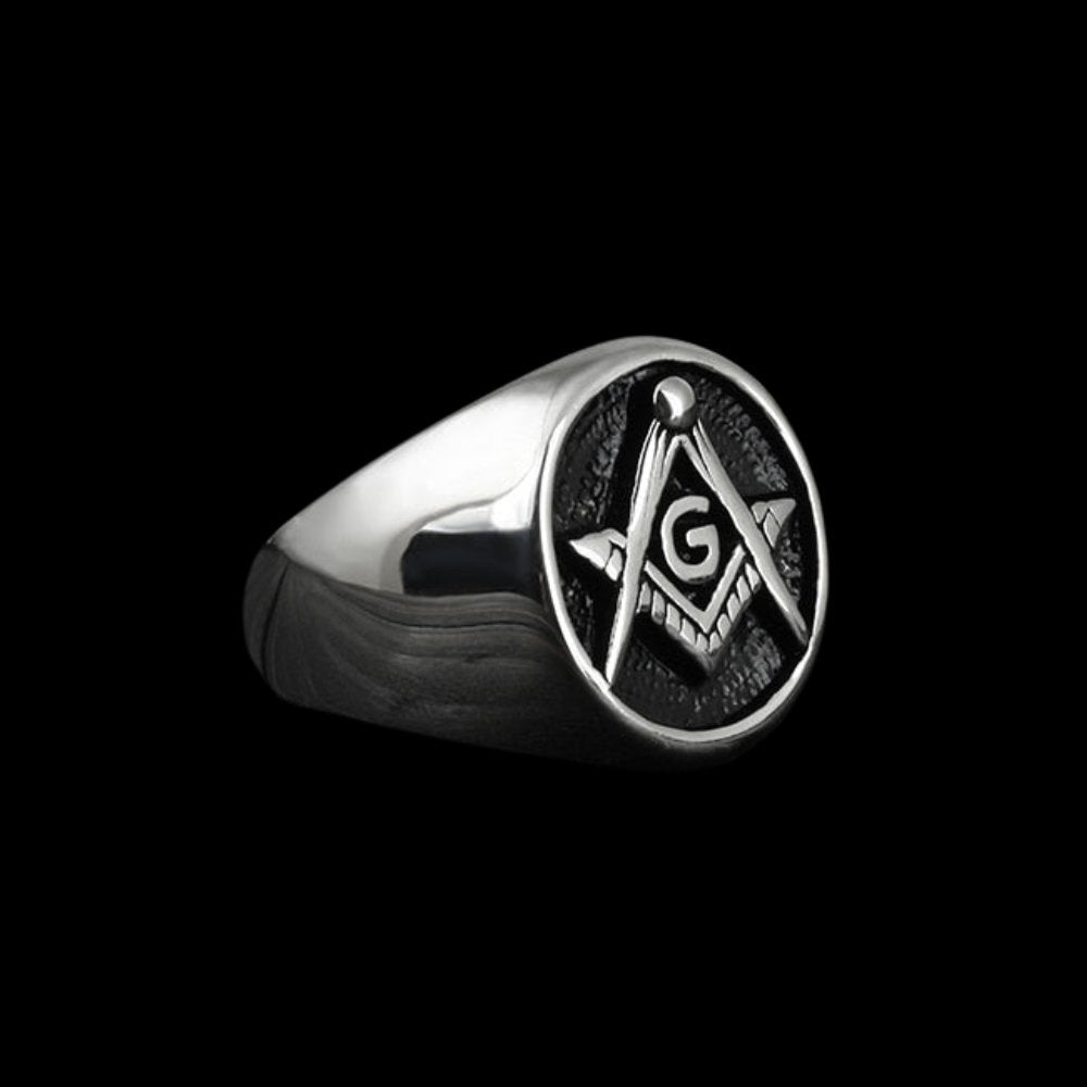 AG Masonic Signet Ring - Chrome Cult