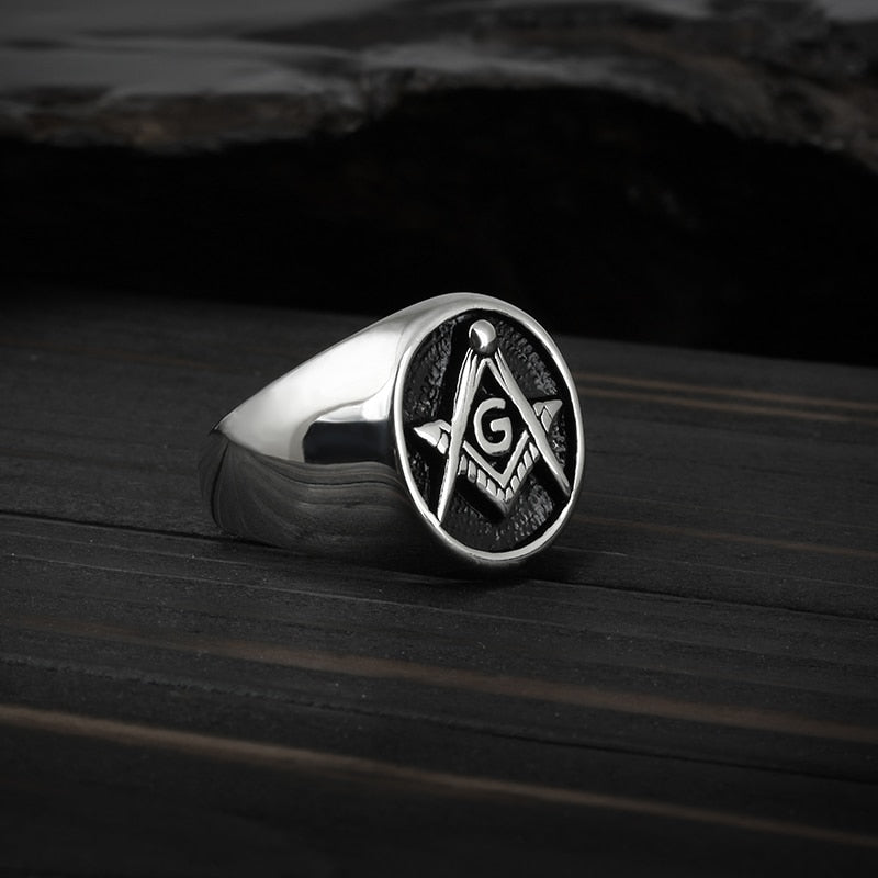 AG Masonic Signet Ring