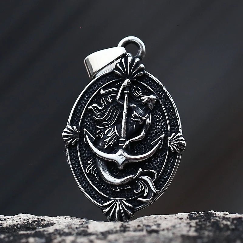 Anchor Of The Sea Siren Mermaid Pendant - Chrome Cult