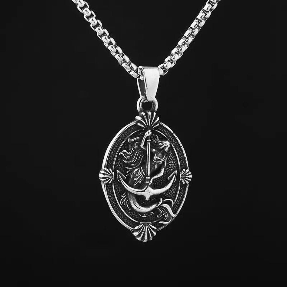 Anchor Of The Sea Siren Mermaid Pendant - Chrome Cult