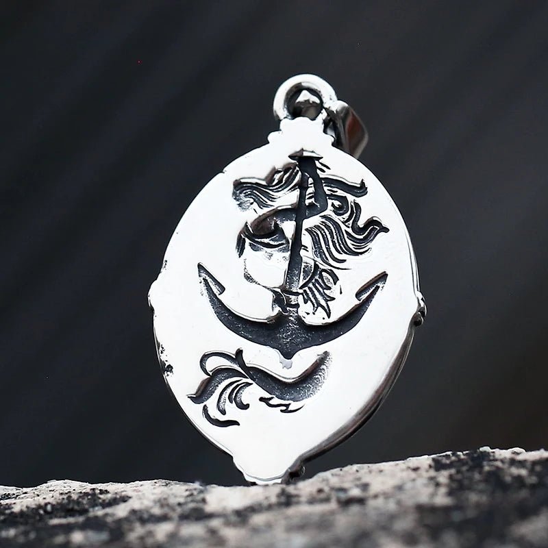 Anchor Of The Sea Siren Mermaid Pendant - Chrome Cult