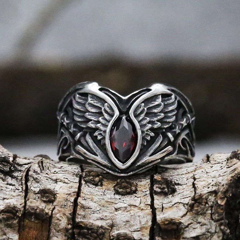 Fallen Angel Wing Demon Eye Ring