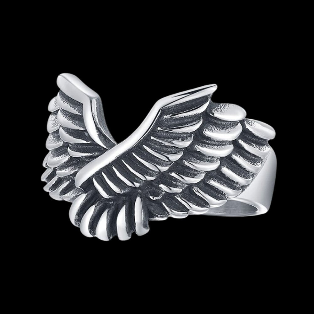 Antique Angel Wing Ring - Chrome Cult
