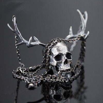 Antlers Skull Pendant
