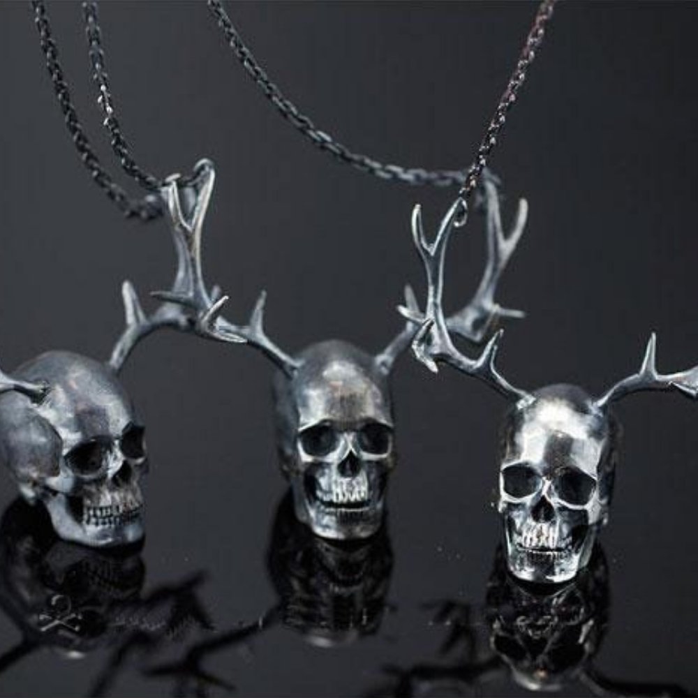 Antlers Skull Pendant