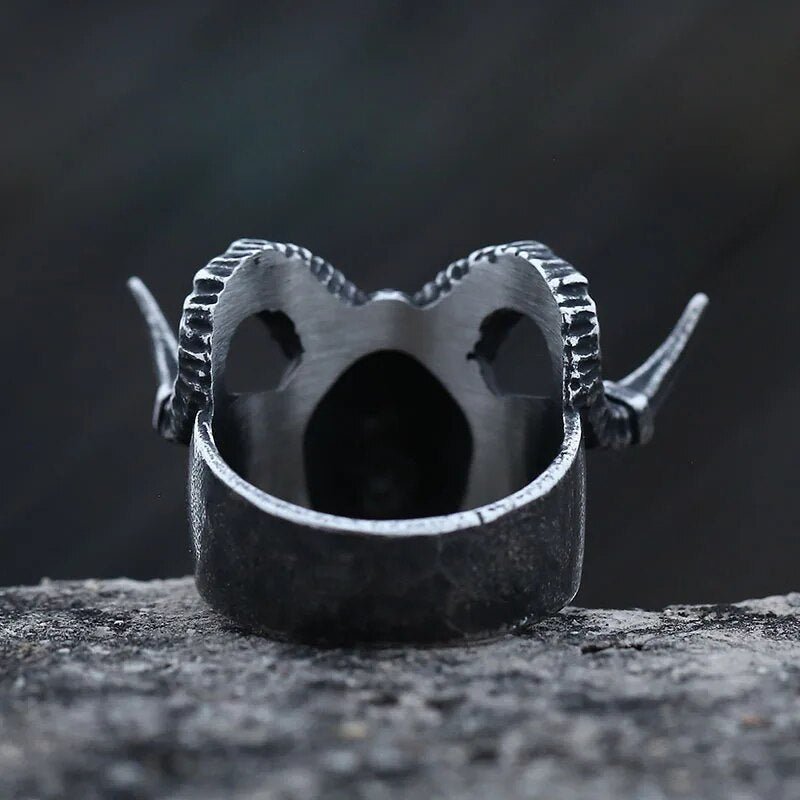 Antrum Devil Horned Ring - Chrome Cult